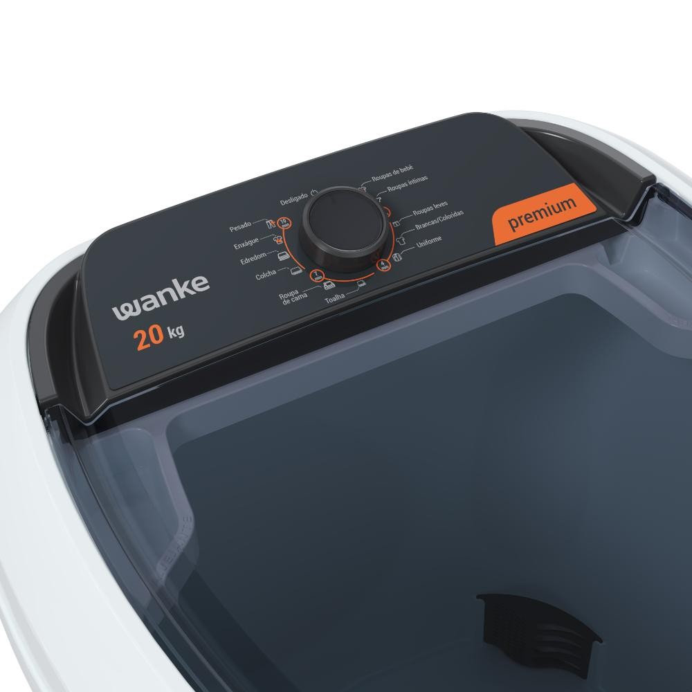 Tanquinho de Lavar Roupas Wanke 20kg Premium Semi-Automática Branco 127V - LWBE201T3 — imagem 2 de 2
