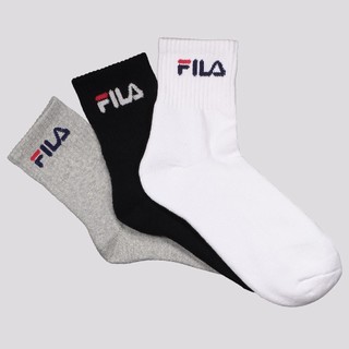 Kit Meia Fila 3 Pares Cano Médio Cinza Branca e Pr