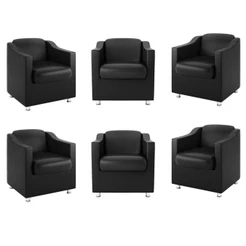 Kit 6 Poltronas Recepção Clínica Dentista - Balaqui