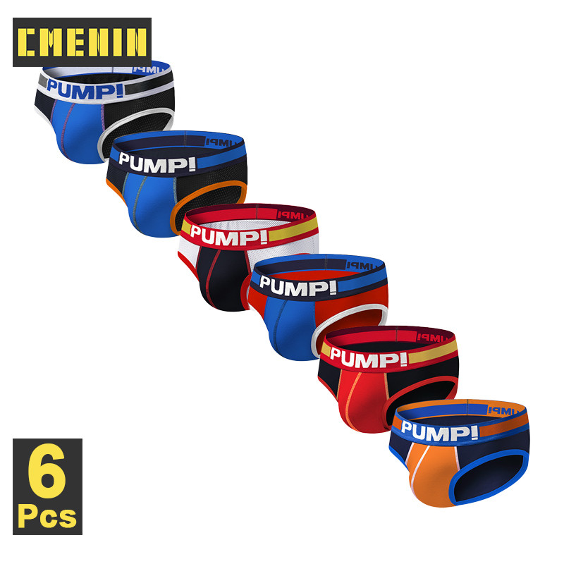 CMENIN Bomba 6 Pcs Popular Algodão Jockstrap Cueca Homem Breve Respirável Deslizamento Gay Sexy Calcinha Masculina Cueca