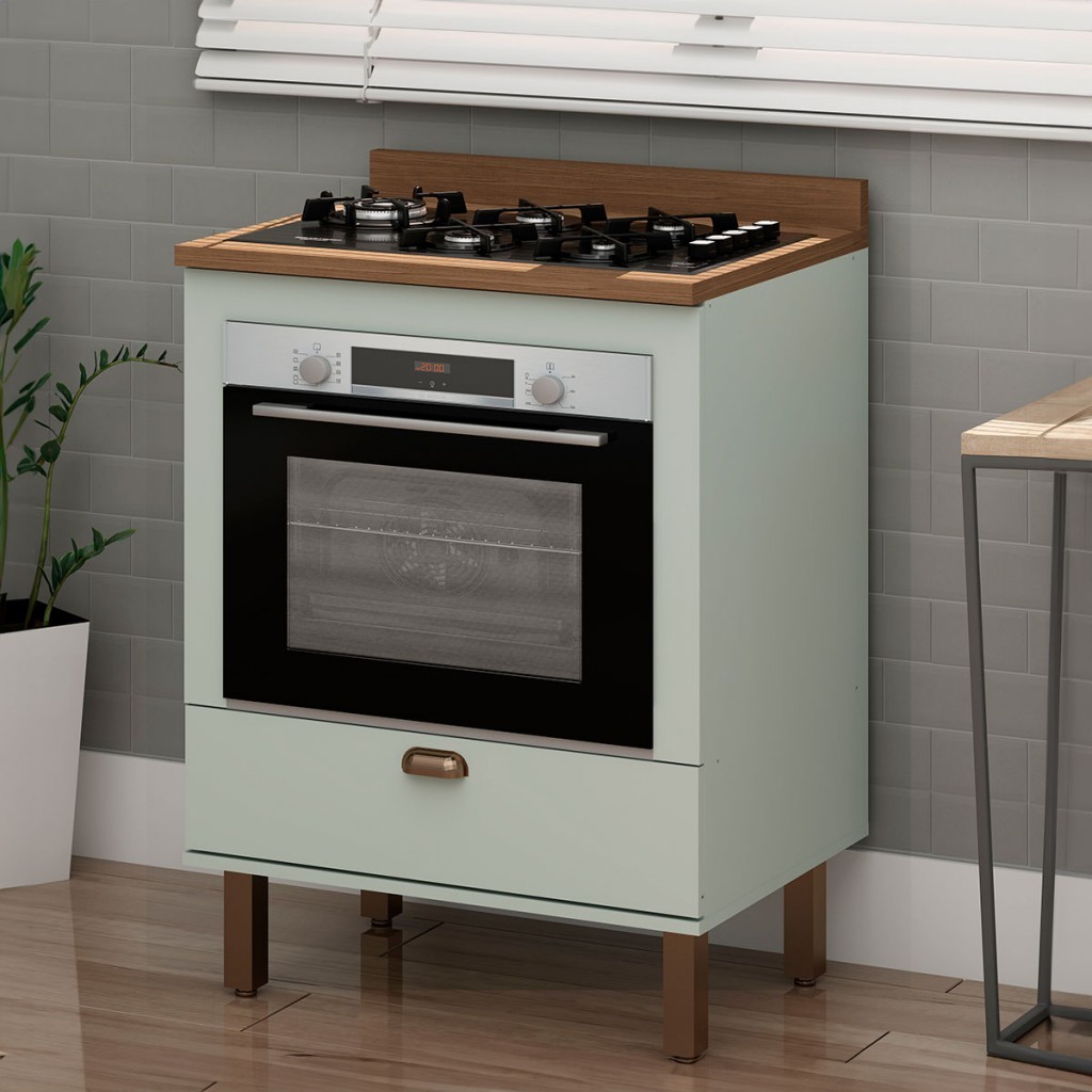 Balcão de 700 com espaço para forno Iluminata 100% MDF - Home & Living