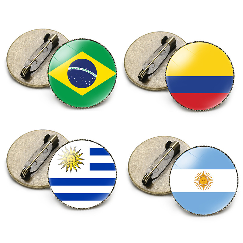 Pino Da Bandeira Nacional América Do Sul Brasil Colômbia Chile Argentina Paraguay Uruguai Peru Equador Venezuela Bolívia