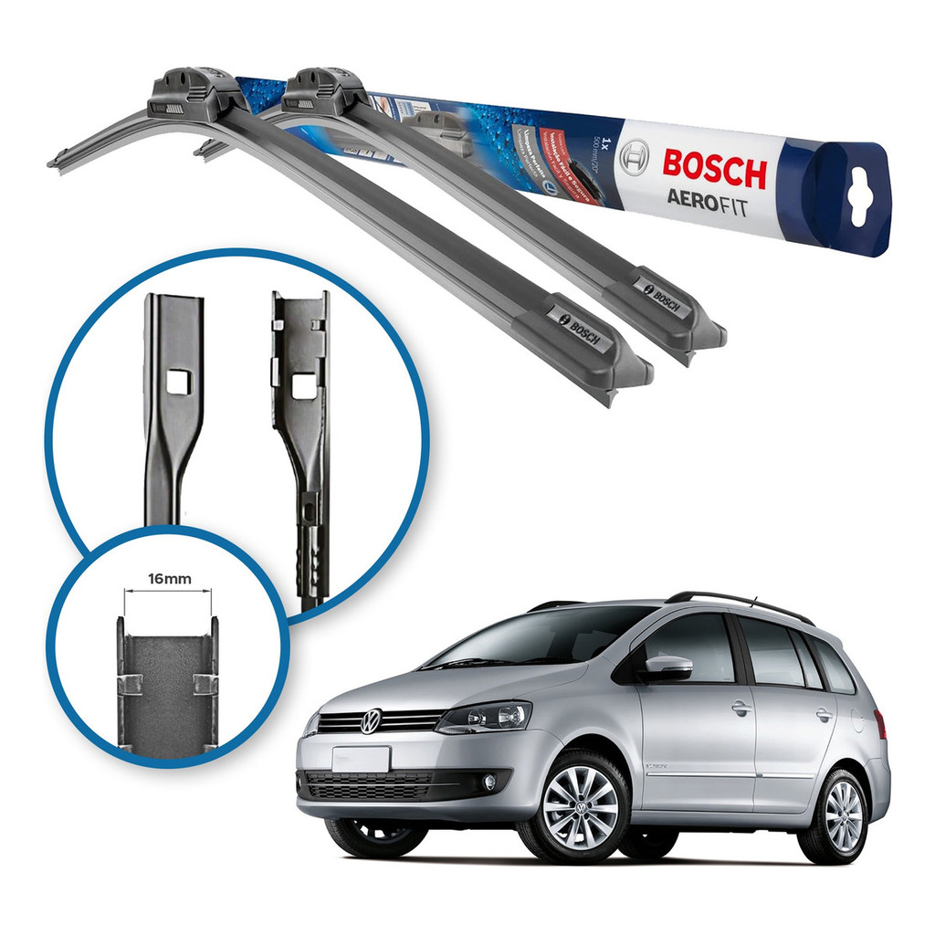 Par de Palhetas Limpador Parabrisa Aerofit Original Bosch Volkswagen Spacefox 2012 a 2018 em Oferta na Shopee