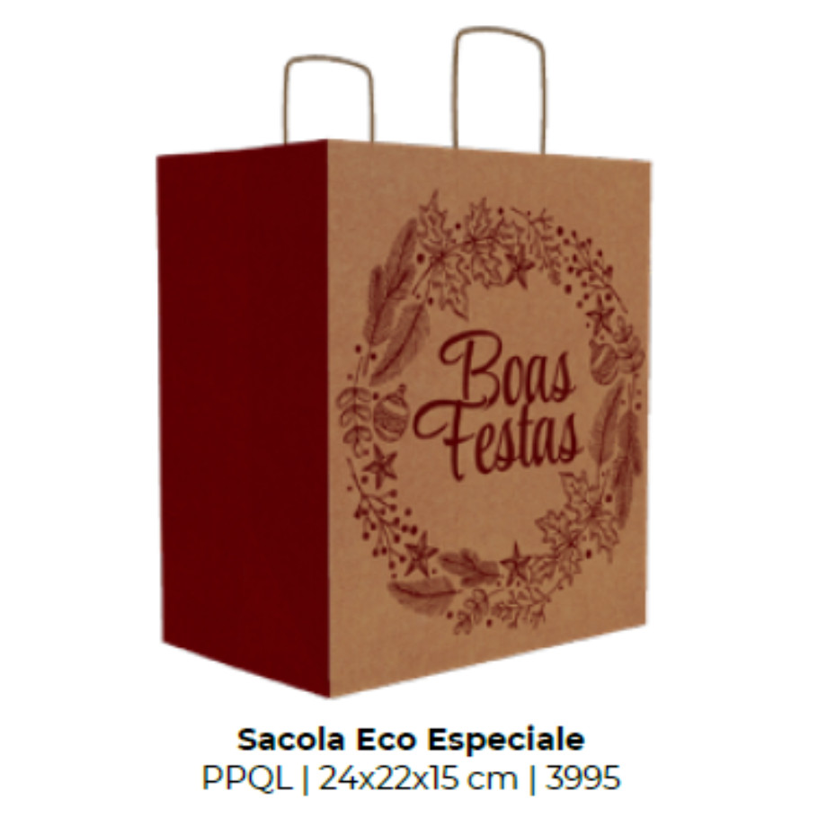 20 SACOLA ECO (PPQL) 24X22X15 NATAL IDEIA OUTLET - Stationery