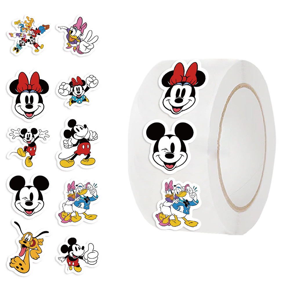 500 Peças 10 Imagens Adesivos De Desenho Animado Do Mickey Mouse Rolo/Fita Adesiva em Oferta na Shopee