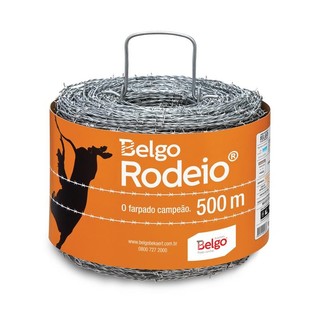 Arame Farpado Belgo Rodeio 500m F16 Galvanizado Para Cerca Rural