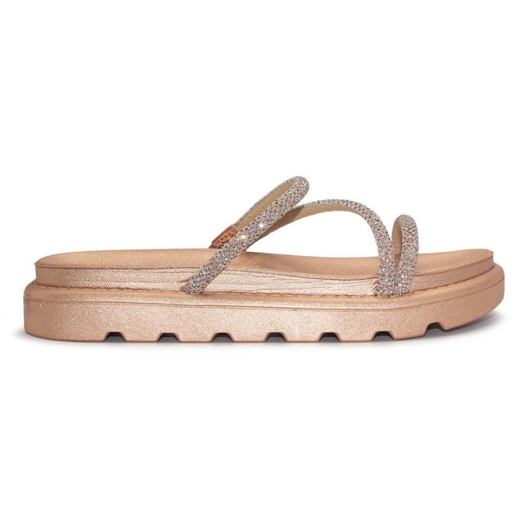 Chinelo Flat Vizzano Feminino Tira Strass Casual 6459.318