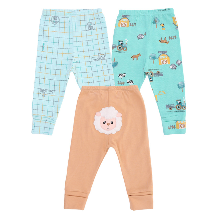 Kit Mijão Bebê Kiko Baby Fazendinha Modelo Vira Pé - 3 Peças