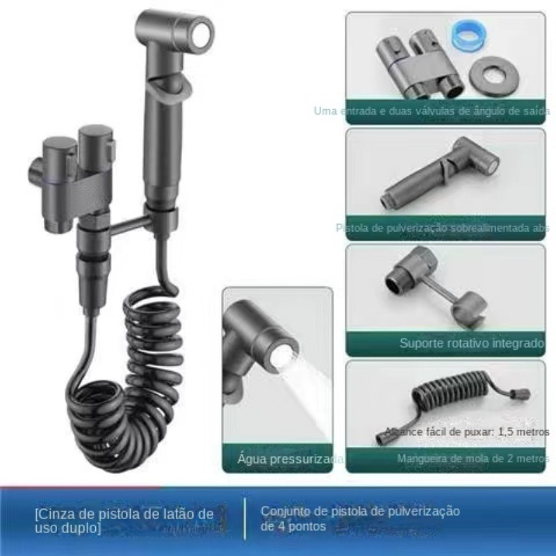 Torneira Ângulo Inoxidável Válvula Pressurização Dois Saída Banheiro. em Oferta na Shopee