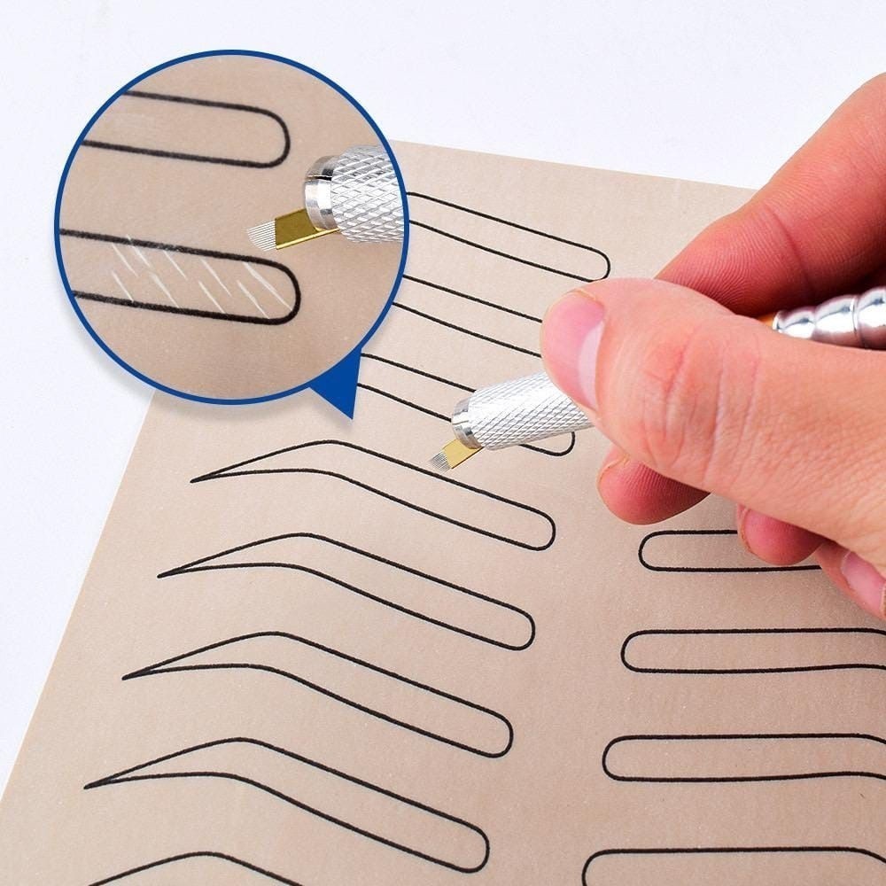 Pele Sintética Desenhada Micropigmentação Sobrancelha cor aleatorio