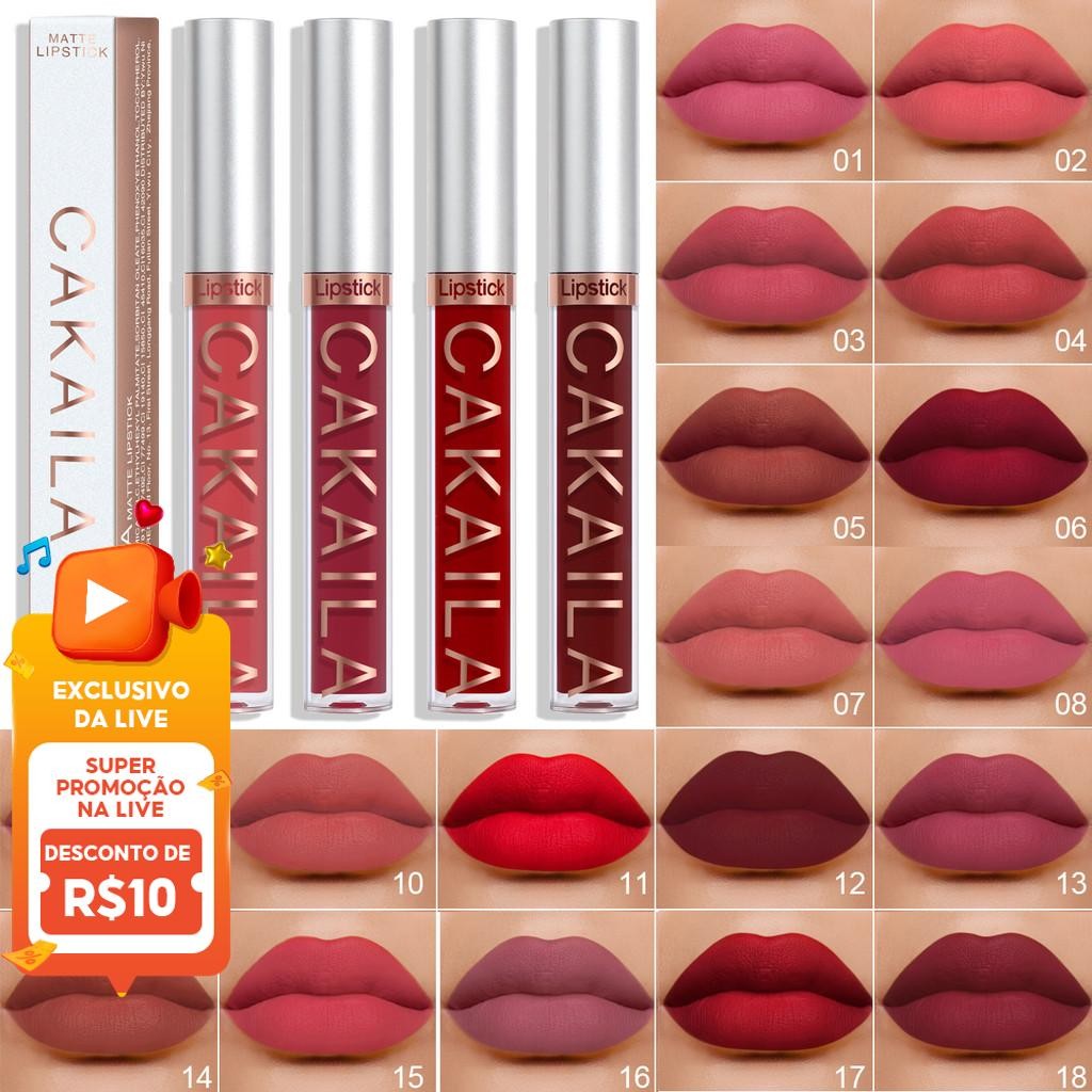 CAKAILA Esmalte Labial Fosco À Prova D'água De 18 Cores , Brilho De Longa Duração , Não Desbota E Pegajoso