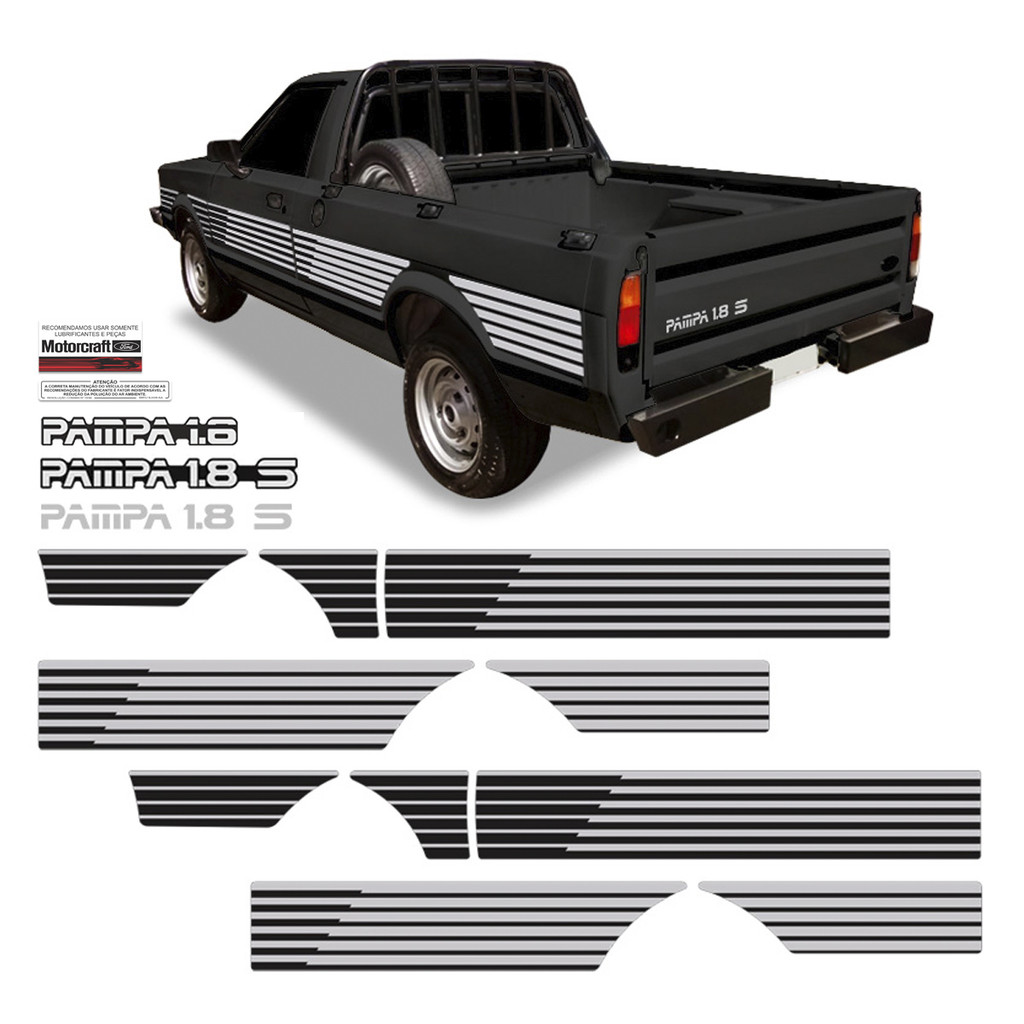 Faixa Ford Pampa 1990 1.8 S Adesivo Lateral Modelo Original em Oferta na Shopee