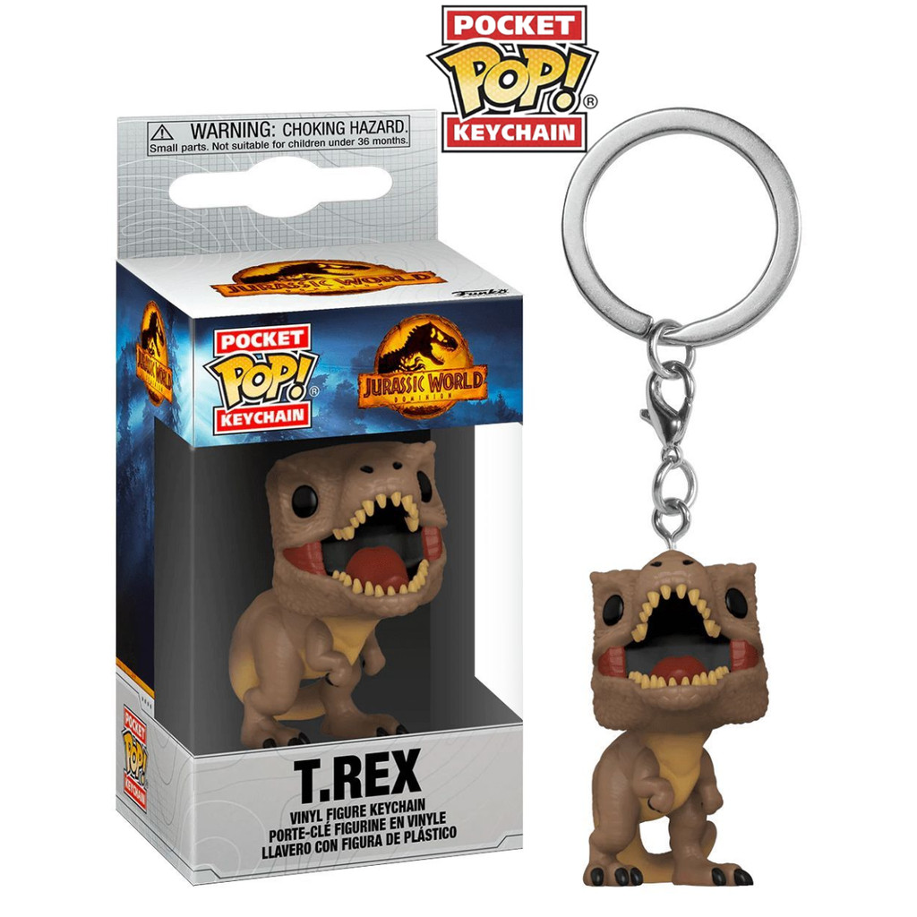 Tiranossauro Rex T-Rex do Filme Jurassic Park World - Chaveiro Funko Pocket Pop Keychain