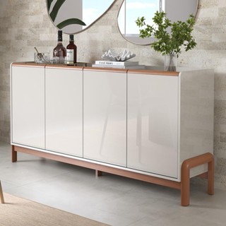 Aparador Buffet Elegance Lukaliam 4 Portas para Sala Estar Jantar Área Gourmet Decoração Pés Madeira em Oferta na Shopee