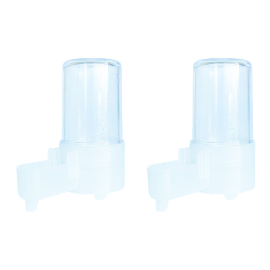 Kit 2un Bebedouro Torneio Malha Fina Pássaros Pequeno Coleiro Papa Capim Gaiola 50ml