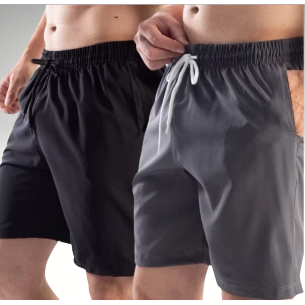 KIT Com 2 Bermuda Masculina  Roupa Short  Academia Masculino Tactel Elastano Calção Dry fit Corrida   LISO
