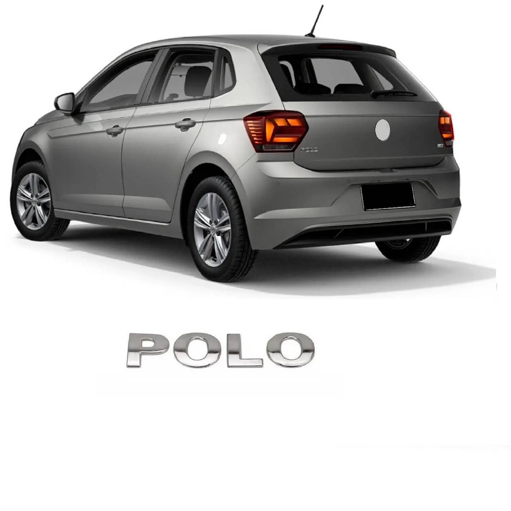 Emblema Polo Cromado Tampa Traseira Letreiro 2018 2019 Porta Malas em Oferta na Shopee
