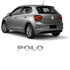 Emblema Polo Cromado Tampa Traseira Letreiro 2018 2019 Porta Malas