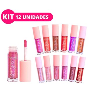 Kit 12 Gloss Labial 3D Brilhante Metalizado Met You Febella em Oferta na Shopee