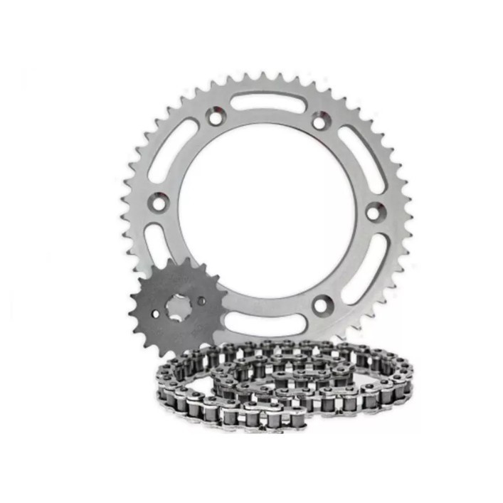 KIT TRANSMISSAO RELACAO HONDA NXR 150 BROS - ACO 1045