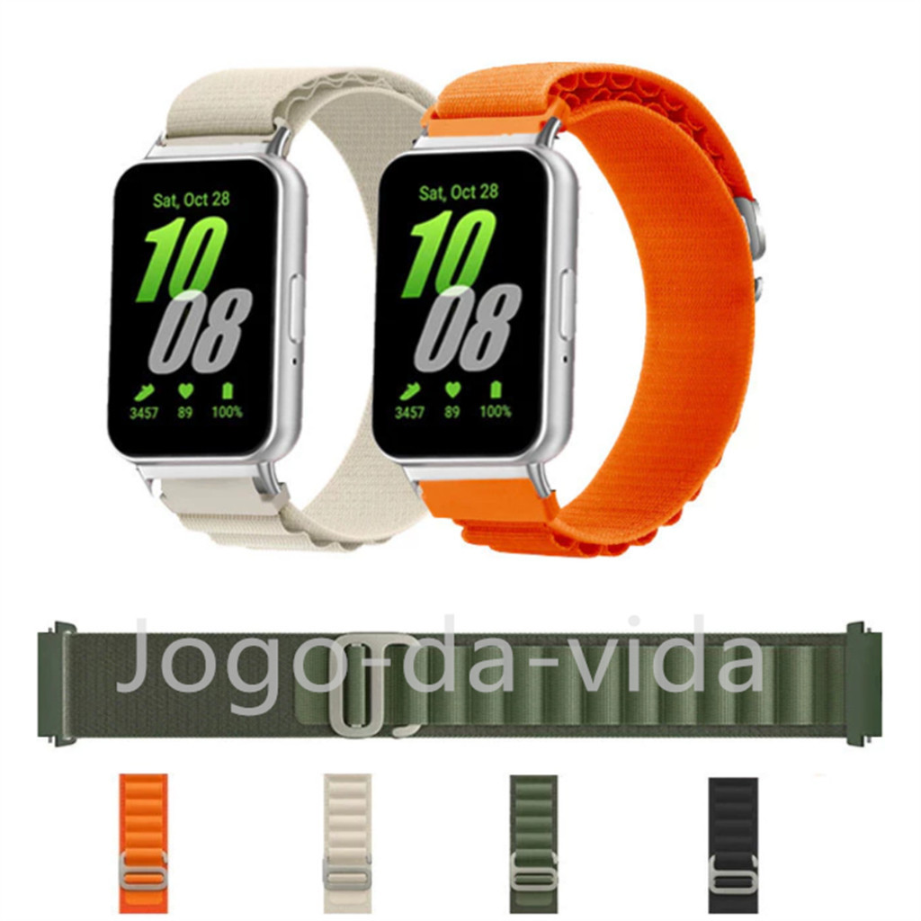 Pulseira de Loop Alpino Tecido Respirável para Para Samsung Galaxy Fit 3 R390 Ba