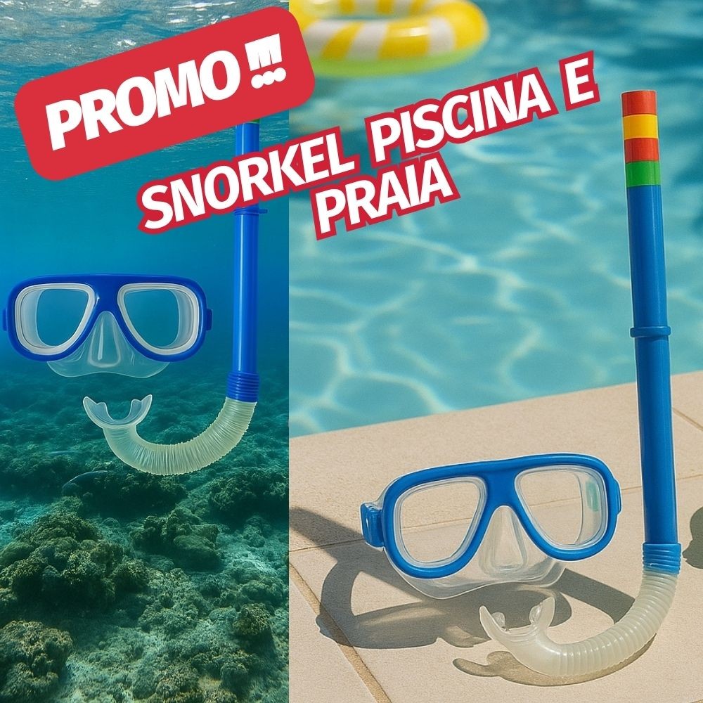 Snorkel Mascara Mergulho Infantil Oculos Natação Piscina Praia