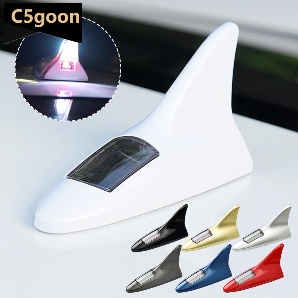 C5GOON Carro Energia Solar Antena De Barbatana De Tubarão LED Luzes Traseiras De Advertência 8 Telhado Automático Decora