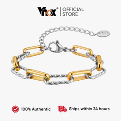 Pulseira De Corrente Cubana Feita À Mão Vnox Para Mulheres , Aço Inoxidável Sem Manchas , Presente De Joias De Moda Simp