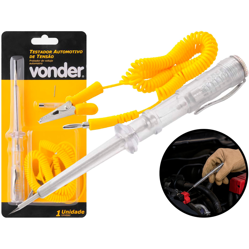 Caneta Teste De Tensão Voltagem Testador Manual Automotivo 6v A 24V Com Led Indicador Vonder - Spare Parts and Accessories for Vehicles
