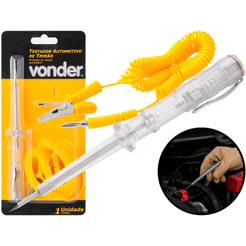 Caneta Teste De Tensão Voltagem Testador Manual Automotivo 6v A 24V Com Led Indicador Vonder