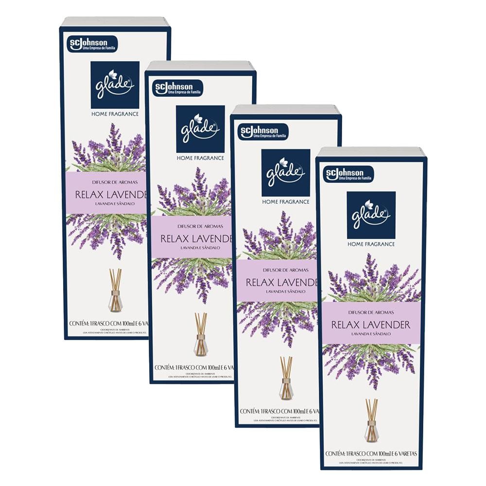 Kit 4 Difusor de Aromas Relax Lavender Glade Home Fragrance 100ml cada - Home & Living
