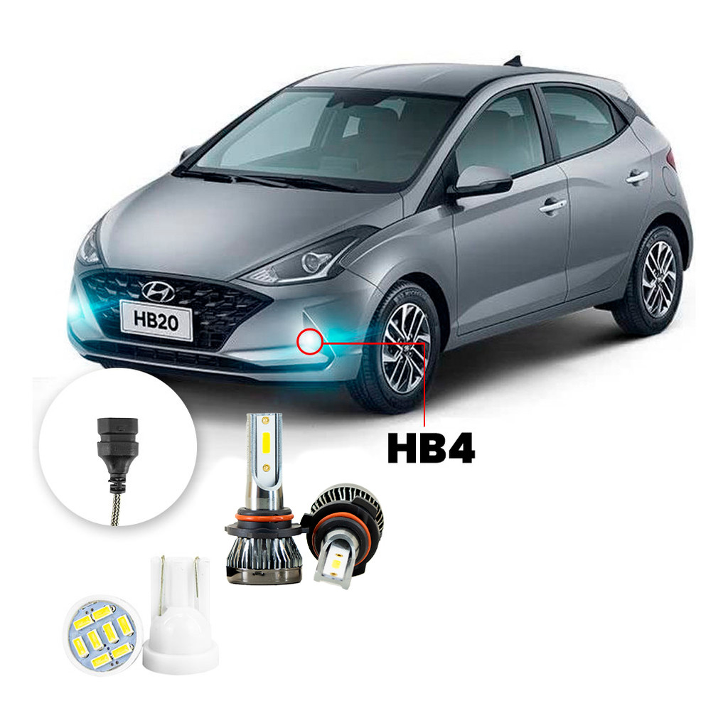 Ultra Led Nano 22000lm Hyundai Hb20 2020-2022 Farol Milha