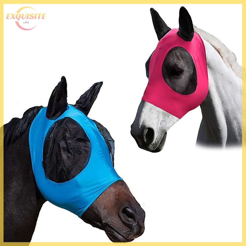 [EL] Cavalo Equitação De Malha Respirável Capa De Orelha De Equipamento Equestre Máscara De Mosca Rede Protetora