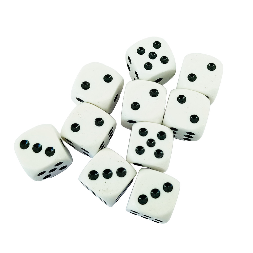 Kit de Dados 6 Lados 16mm Jogos de Tabuleiro Bingo Eventos 10 20 Unidades Material Resistente em Oferta na Shopee