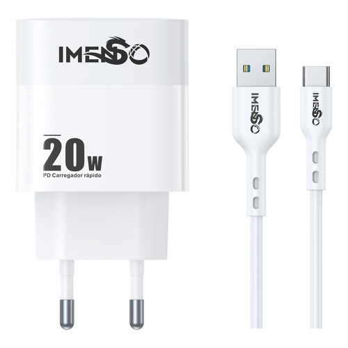 Carregador Imenso Original IMS-257BA 2 Saídas Type-c/usb-a C/ Cabo Usb-a Type-c em Oferta na Shopee