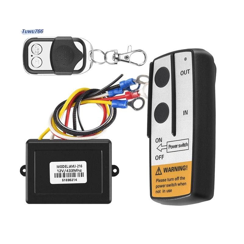 Conjunto De Controle Remoto Sem Fio De Guincho 12V 12Volt 50 Pés Para Caminhão Jeep ATV Avisar Ramsey