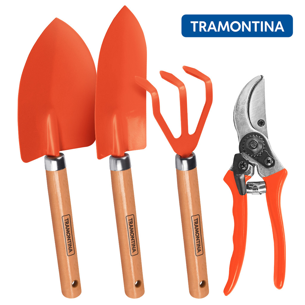 Kit Jardinagem Tramontina com Pazinhas, Tesoura e Ancinho