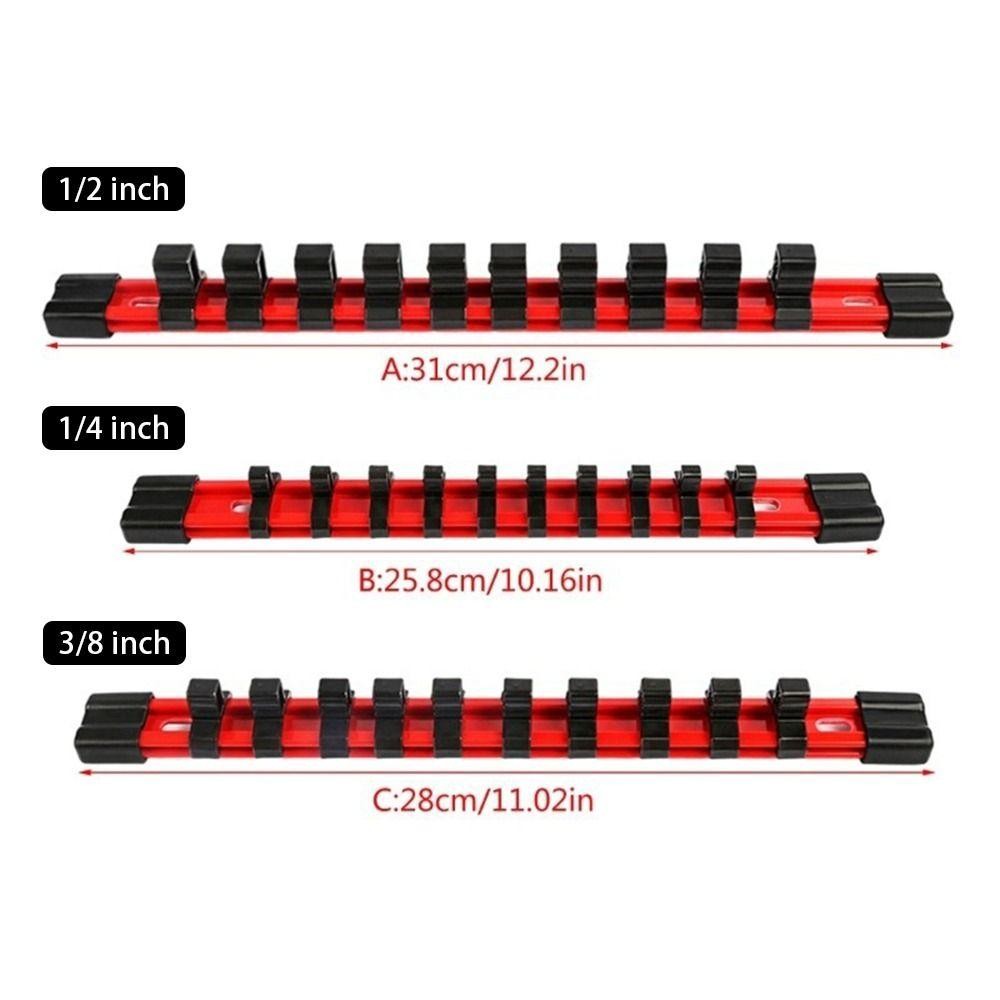 SUBEI 1 Peça Suporte De Chave De Soquete , Caixa De Ferramentas De Armazenamento De 1/4 " 3/8 " 1/2 " Organizador Plásti — imagem 2 de 2