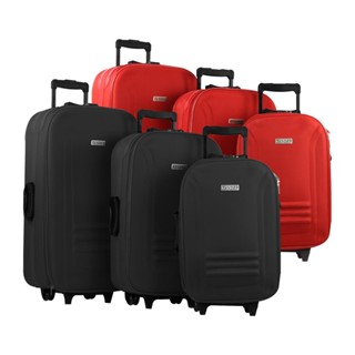 Kit Jogo Mala de Viagem com 3 Peças Poliéster - TJMVP - Preto em Oferta na Shopee