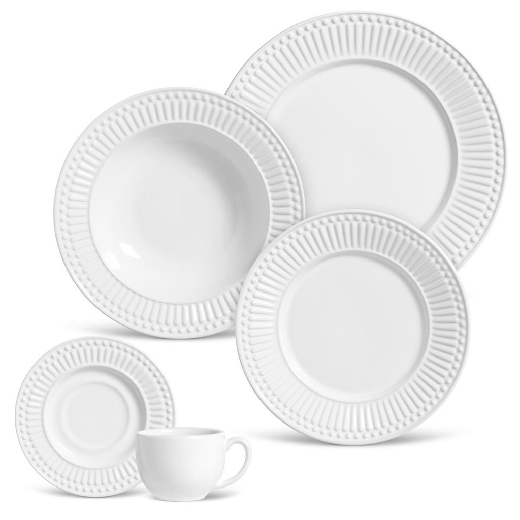 Porto Brasil Aparelho De Jantar 30 Peças Roma Branco - Home & Living