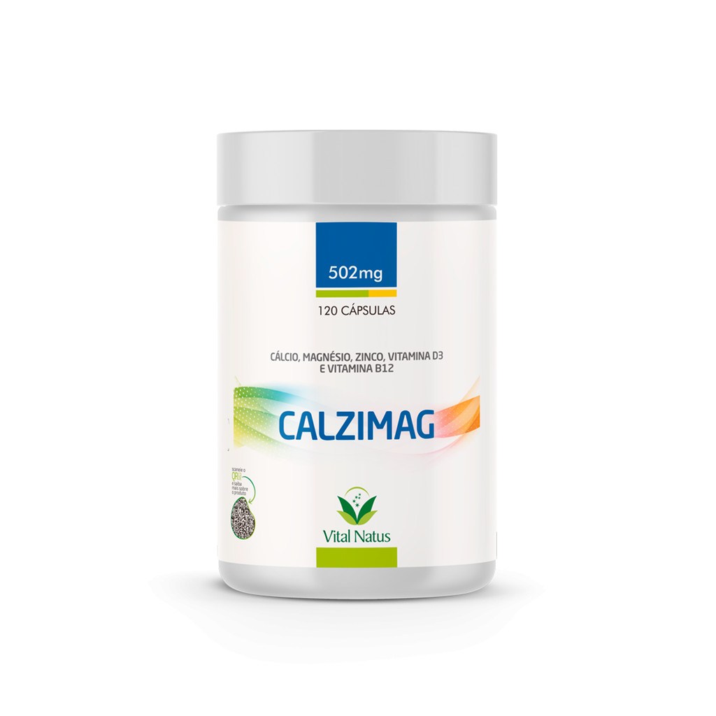 Calzimag Cálcio+magnésio+zinco+vit D3 B12 120cps Vital Natus