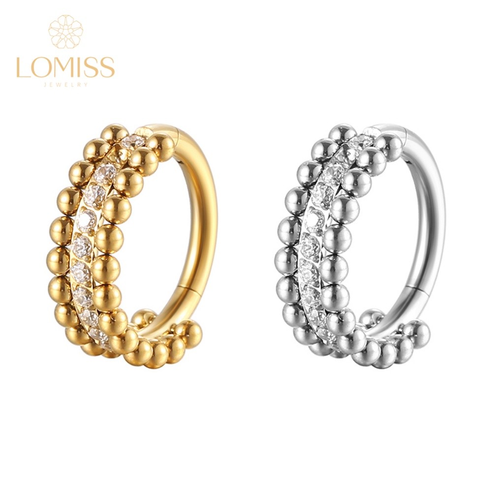 Lomiss Piercing Septril Rook Conch Nariz Argola Aço Cirúrgico Segmento Articulado Detalhada Zircônia Cravejada em Oferta na Shopee