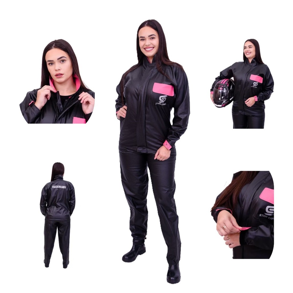 Capa De Chuva Moto Motoqueiro PVC Luxo Feminina em Oferta na Shopee