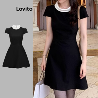 Lovito Vestido elegante e simples com blocos de cores para mulheres L108ED319 em Oferta na Shopee