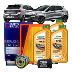 Kit Revisão Troca de Óleo e Filtros - Fiat Mobi Argo Uno 1.0 / 1.3 Firefly - 0W20 Lubrax