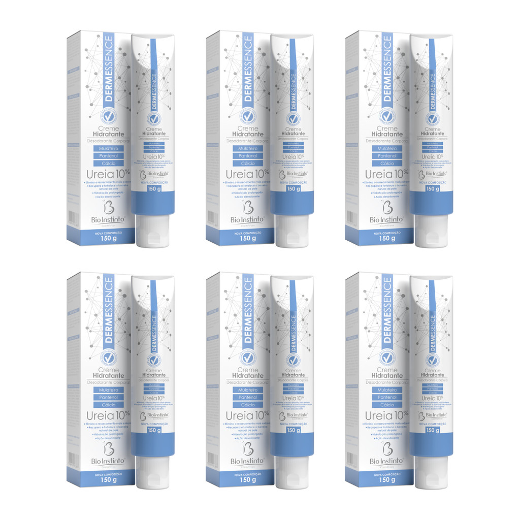 Kit 6 Cremes Hidratantes Corporais DERMESSENCE - 10% Ureia Bio Instinto 150g em Oferta na Shopee