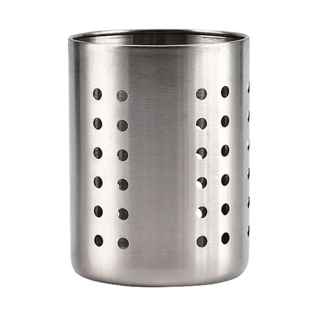 Porta Talheres Inox Redondo Escorredor de Talher Pia - Home & Living