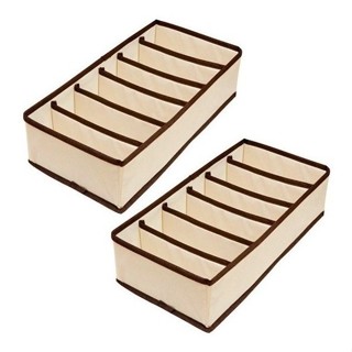Kit 2 ORGANIZADOR DE SUTIA TNT COM 6 DIVISORIAS 34CMX30CMX10CM E 15CMX33.5CMX9CM em Oferta na Shopee