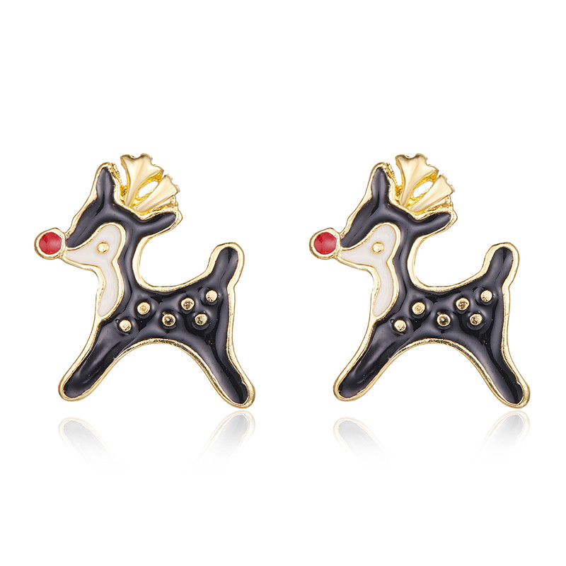 Brincos Bamoer Natal Black Elk Design Joias Presentes Para Mulheres em Oferta na Shopee