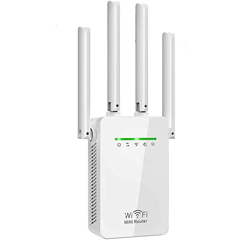 Repetidor WiFi 2800M Wireless Roteador 4 Antenas Amplificador de Sinal Sem Fio Branco Envio Imediato